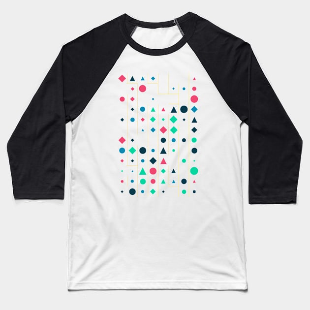 Amazing Geometric Animated Shape Pattern #3 Baseball T-Shirt by Trendy-Now